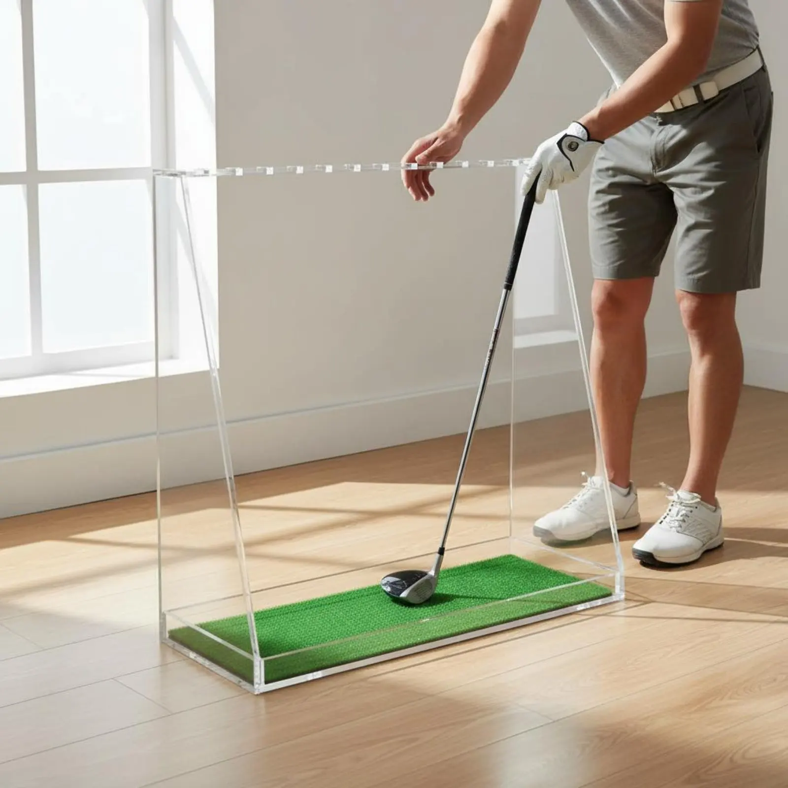 

Acrylic Golf Club Rack Decorative Design Transparent Club Holder Golf Storage Stand Scratch-Resistant Holds 13 Clubs for Indoor