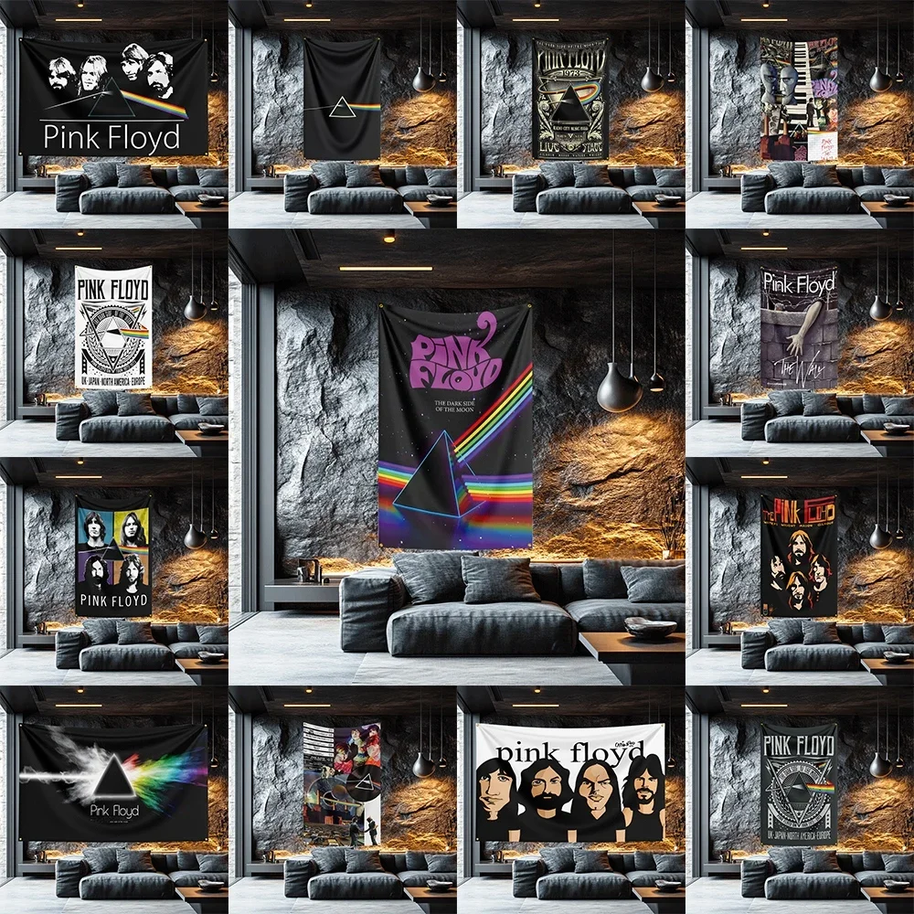 Pink floyd Tribute Rock Flag  Polyester Banner For Studio Wall Decor Musician Gift