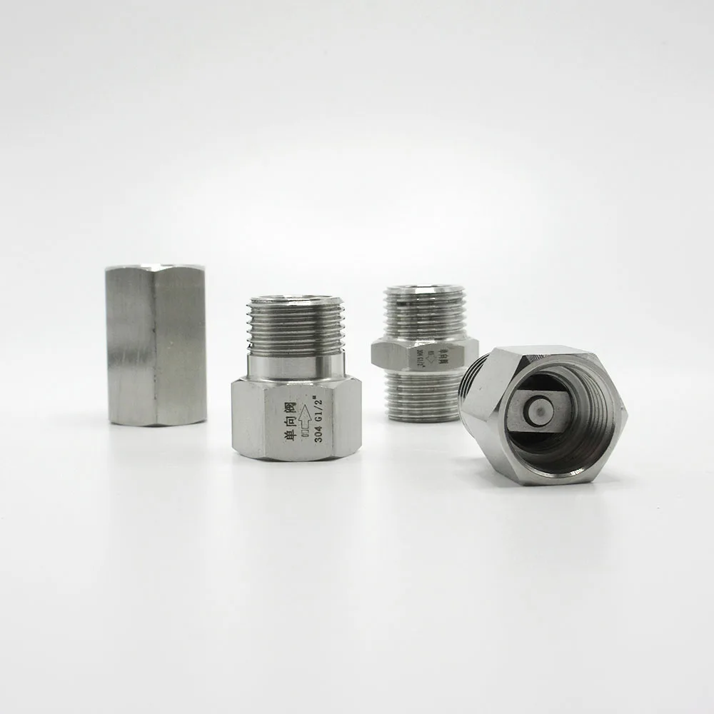 Straight 304 Stainless Steel Single Check Valve BSP Thread Male To Female 1/4 1/2 3/4 1 Internal External Thread Check Valve