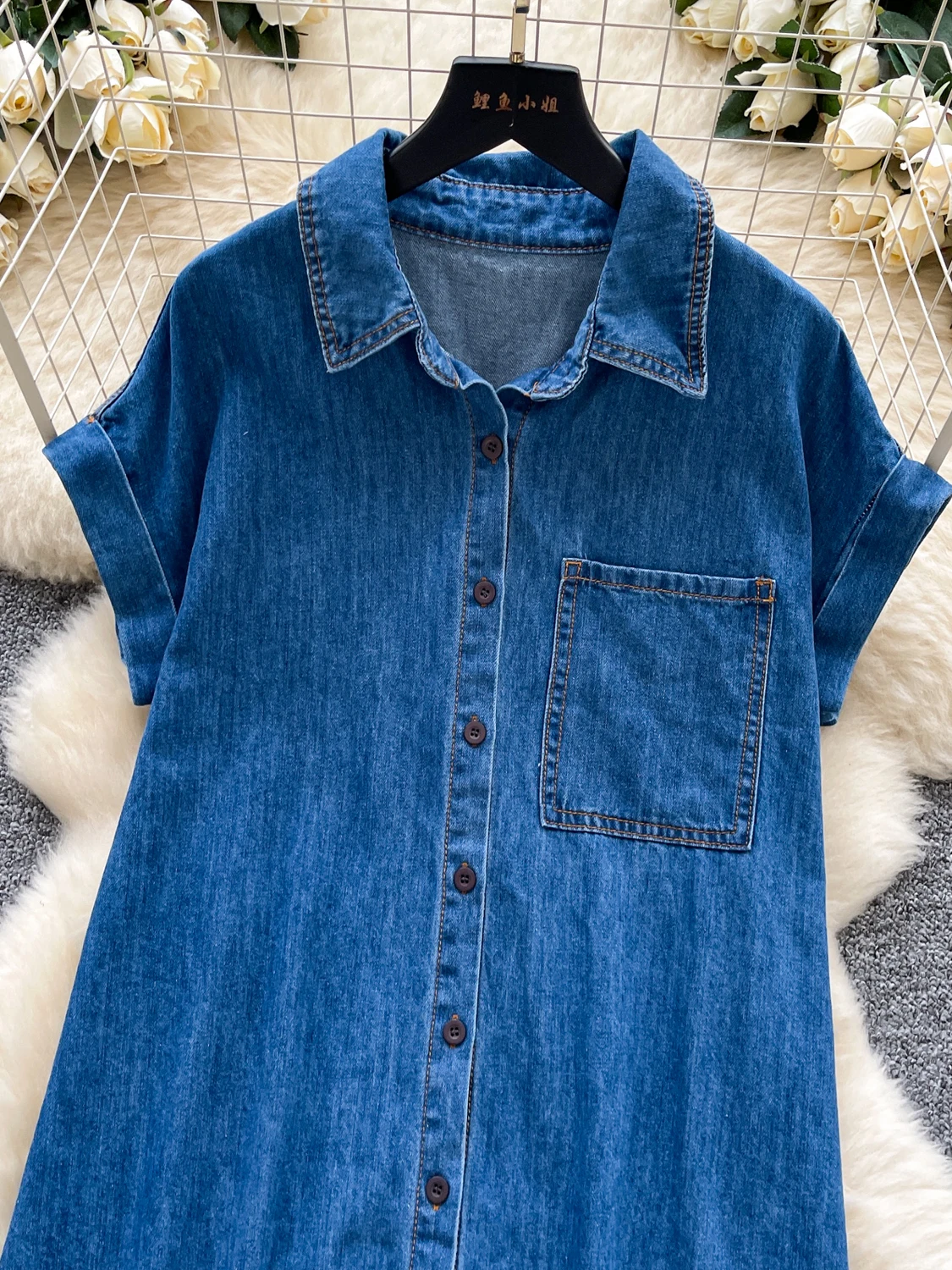 Casual Loose ort Sve Denim Dr Women's Summer Slimming Straight Leg Pants High Waist A-Line Skirt Korean Sle Commute