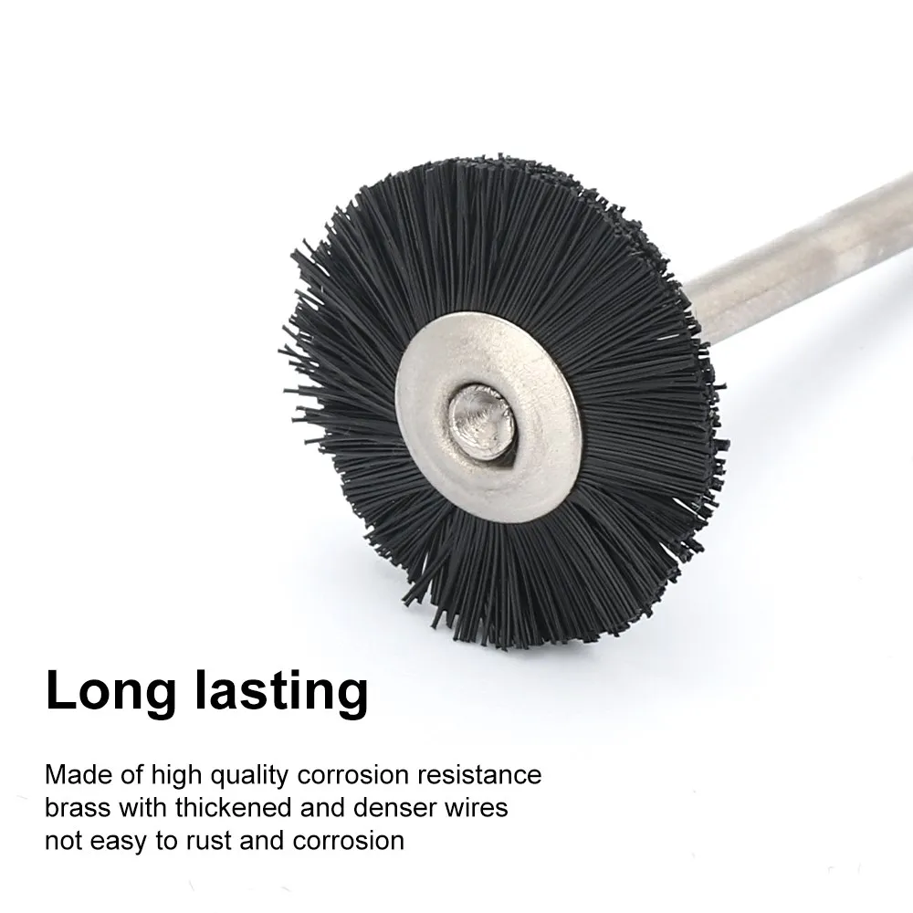 HAMPTON Nylon Draht Pinsel 3,0mm Schaft Schleif Polieren Werkzeug Bit für Dremel Dreh Werkzeug Zubehör – Detail 6