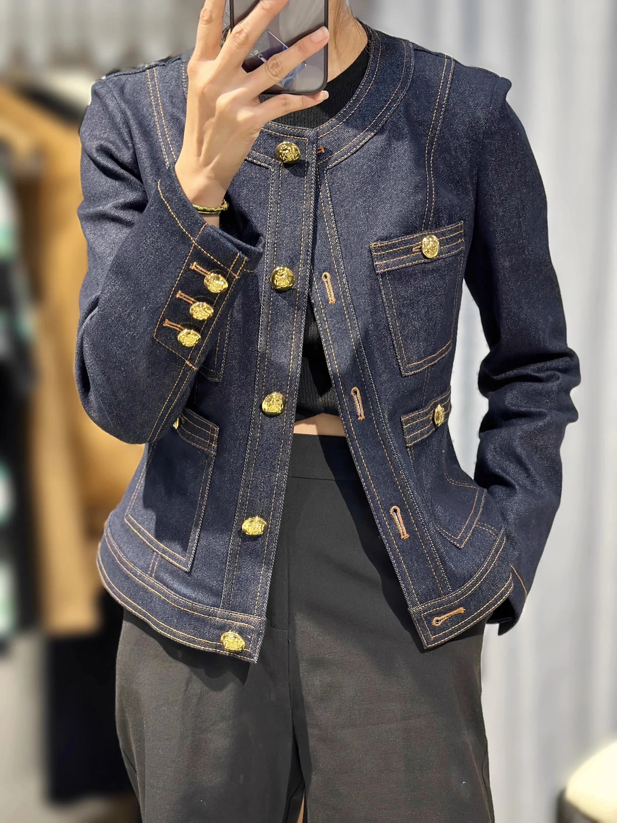 

Spring Fall Women Vintage Casual Blue Denim Jacket Elegant Female Buttons Chaquetas Korean Blue Simple Ropa De Mujer Y2k Tops