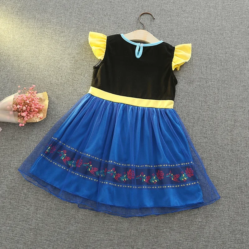 Neues Sommer-Mädchenkleid mit Kurzen Puffärmeln, Kinder-Geburtstagskleid, Halloween-Aufführungskostüm, Tüll-Partykleid H3307 – Detail 8