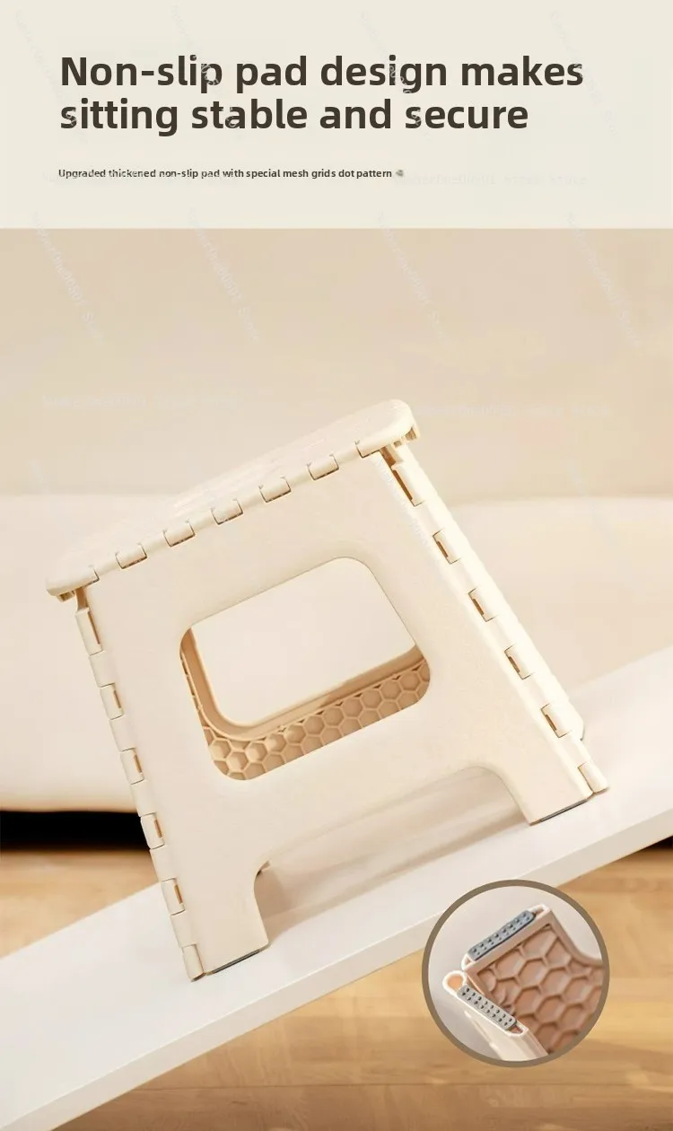 Plastic Folding Stool Portable  Free Chair  Kitchen Bathroom Living Room Durable Lightweight Stool with Non Slip Feet