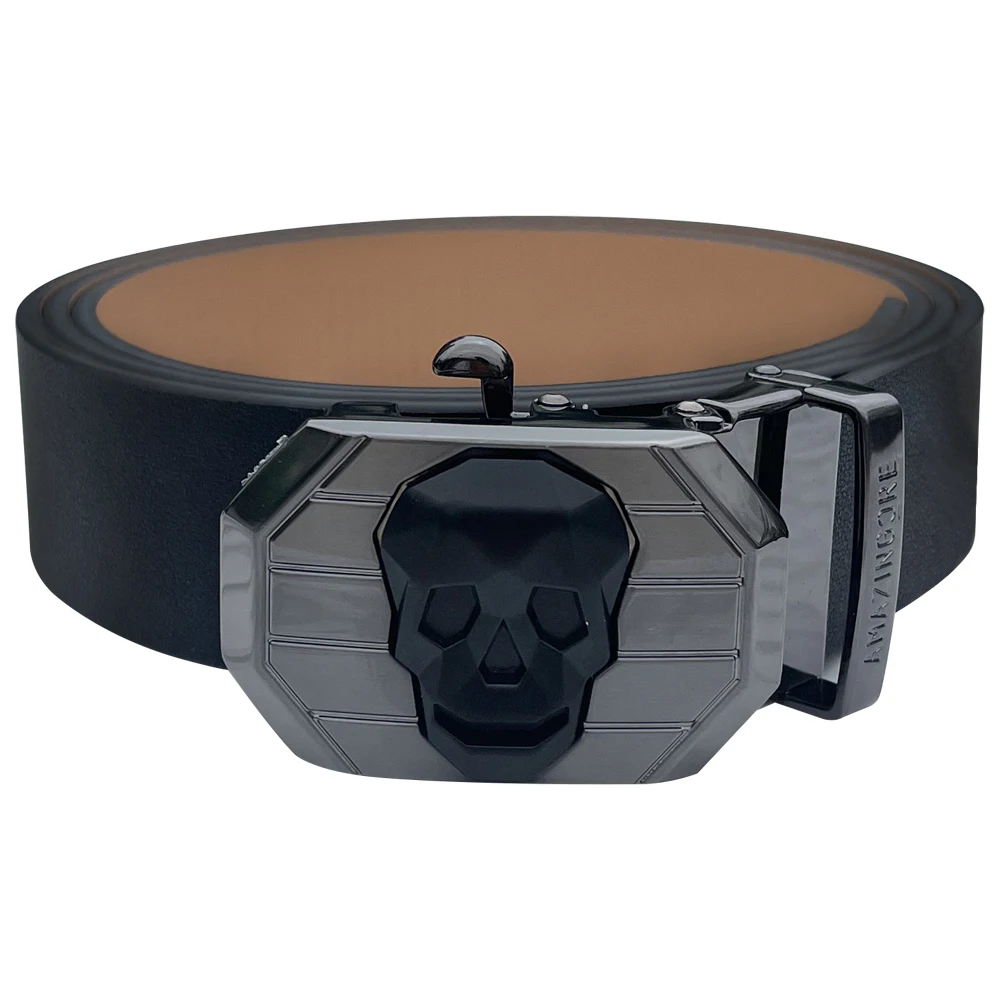 ファッショナブルなゴルフメンズベルト自動バックルカジュアルスポーツウエストベルト革素材若者に適した夏の季節