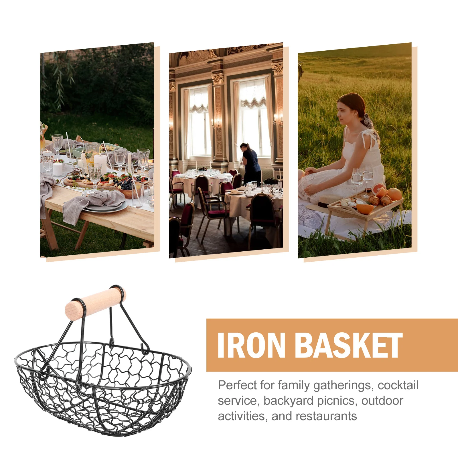 

1pc Fruit Storage Basket Iron Large Capacity For Apples Bananas Pineapples Bread Snacks Home Kitchen Organizer Drain Tray Iron