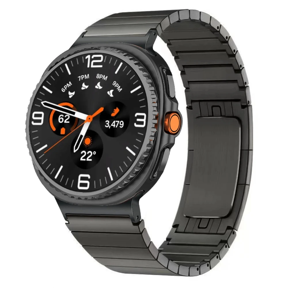 سوار فاخر من الفولاذ المقاوم للصدأ لساعة سامسونج جالاكسي 8/8 حزام بديل معدني كلاسيكي لساعة جالاكسي الترا 2