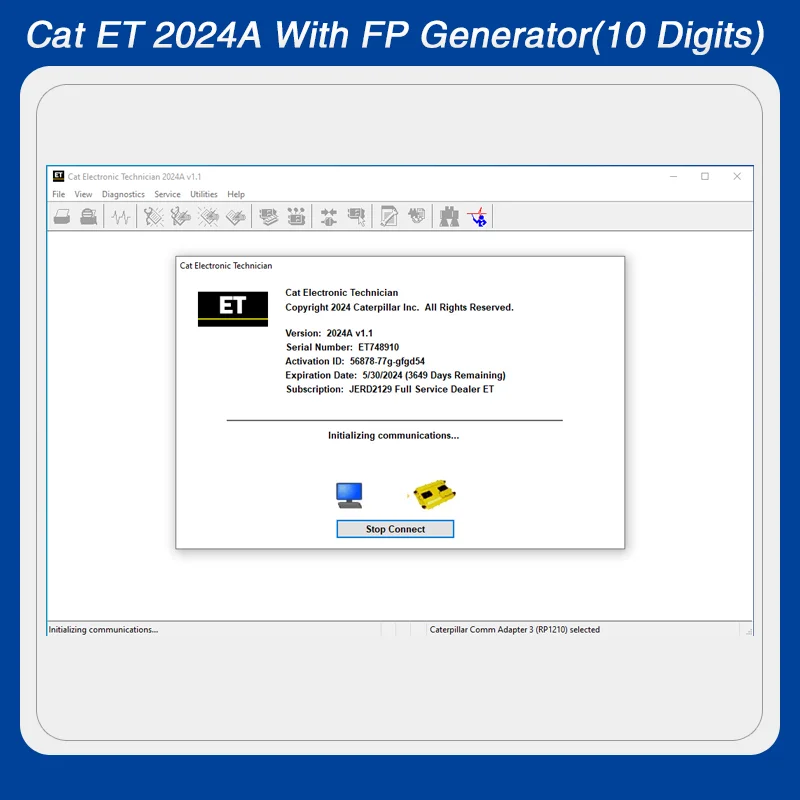 2024 New For Cat ET 2024A 2023A Diagnostic Program with Factory Password Generator(10 Digits)