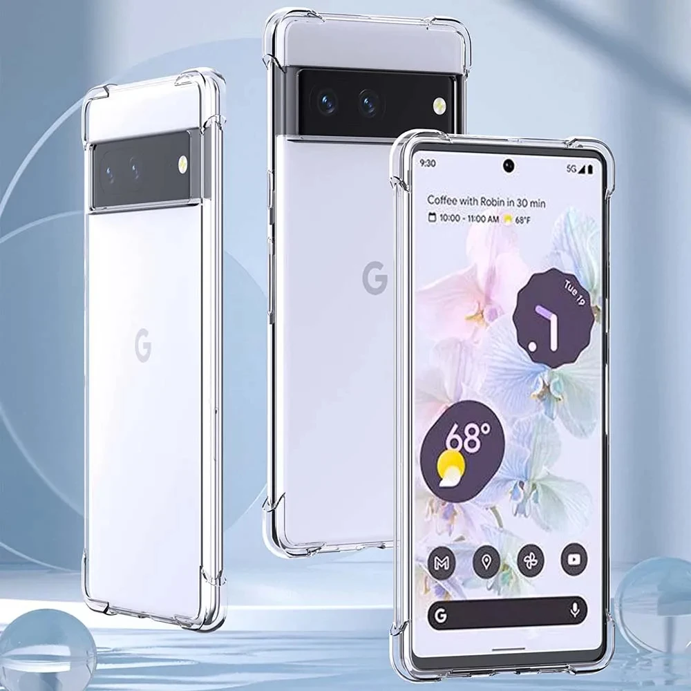 Schokbestendig Transparant Siliconen Hoesje Voor Google Pixel 9 8 7 6 Pro Xl 6a 7a Ultra Dunne Doorzichtige Zachte Tpu Achterkant Fundas Bumper