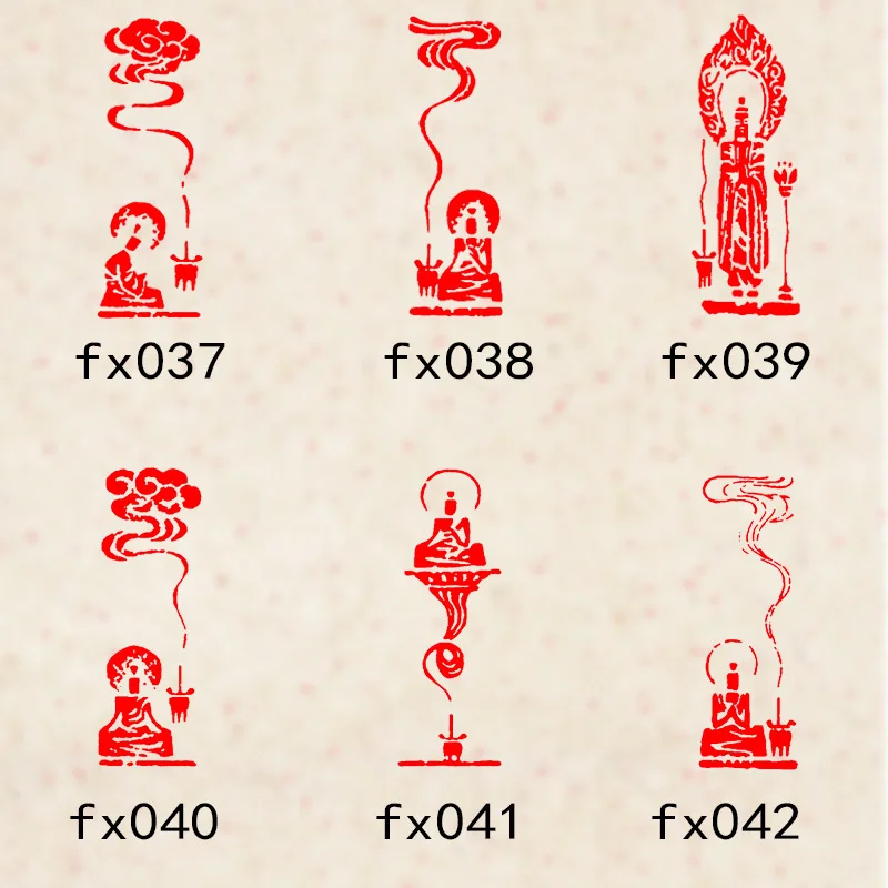 The Figure of the Buddha Pattern Series, Stone Stamp Seal, Xian Zhang Brush, Regular Script, Writting Painting, Art Supplies