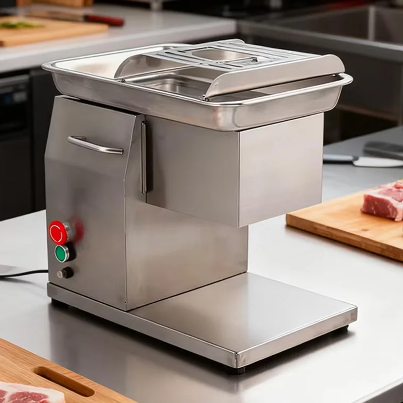 

Коммерческая электрическая мясорубка из нержавеющей стали, настольная конструкция, автоматическая машина для резки овощей из говядины и свинины для ресторана