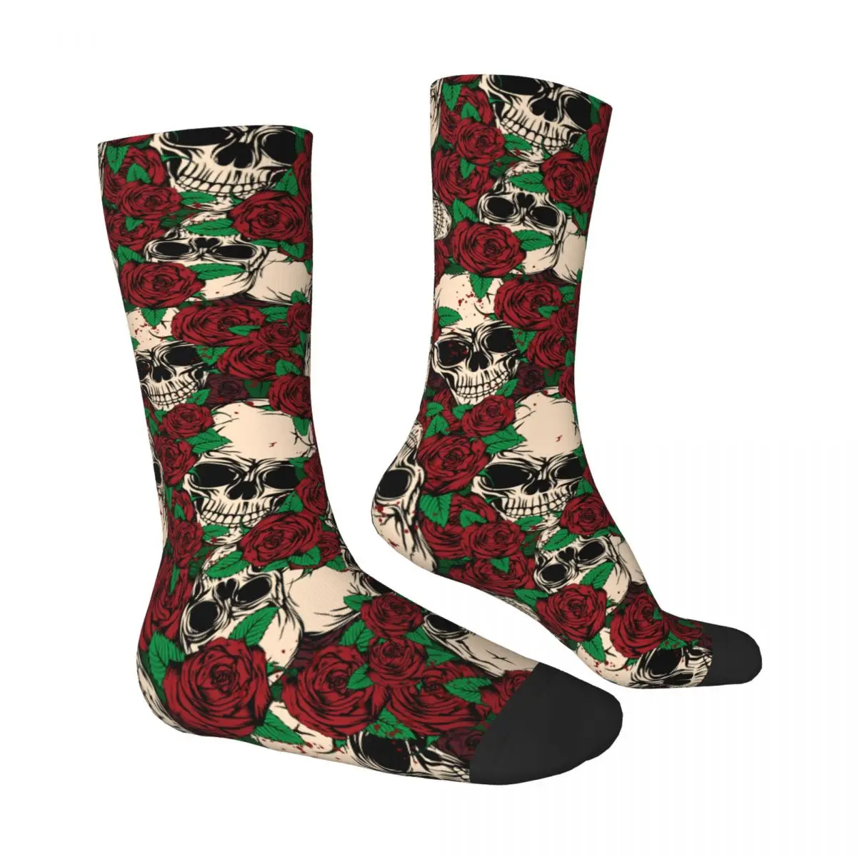 Rose Skull Skulls Socks Male Mens Women Spring Stockings Hip Hop