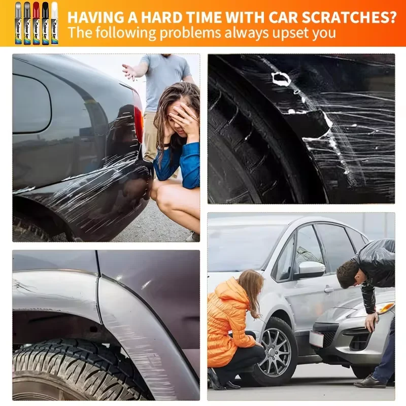 Bolígrafo Reparador de Arañazos, Eliminador de Relleno, Marcador de Pintura para Neumáticos, Herramienta de Cuidado y Reparación de Arañazos para Automóviles, Bolígrafo de Retoque de Pintura de Alto Brillo para Coche