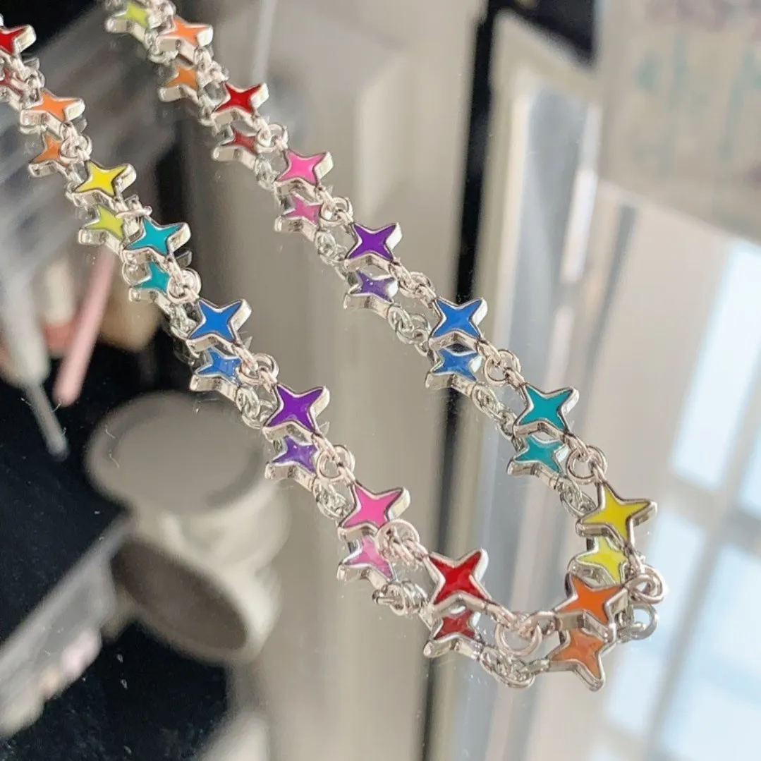 Kpop mode y2k coole stern kreuz ketten choker halsketten für frauen egirl charms hip hop 90er jahre grunge emo goth schmuck zubehör