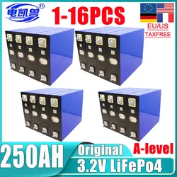 New 3.2V 250ah 105AH Lifepo4 battery DIY 12V 24V 48V RV electric boat solar storage rechargeable battery pack EU/US tax exempt