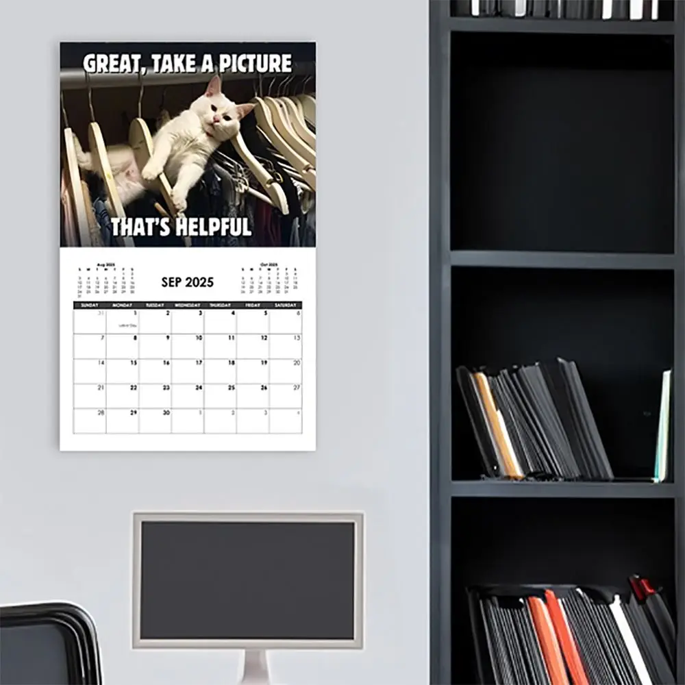 

Новый календарь Kawaii 2025: Нарисованные злые коты – милый креативный настенный календарь для любителей кошек, отличный подарок