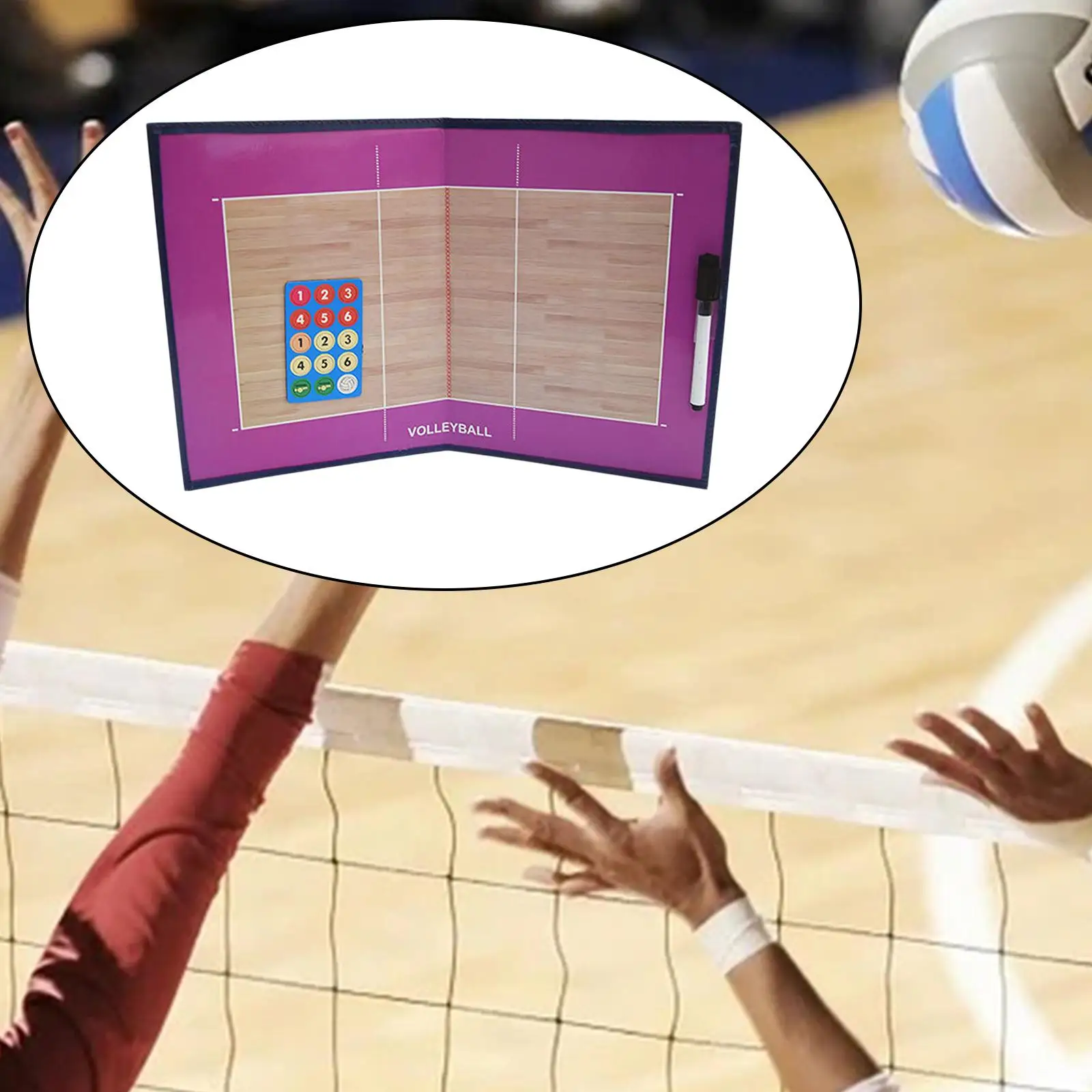 

Volleyball Coaching Board with Dry Erase Coaches Board Strategy Portable