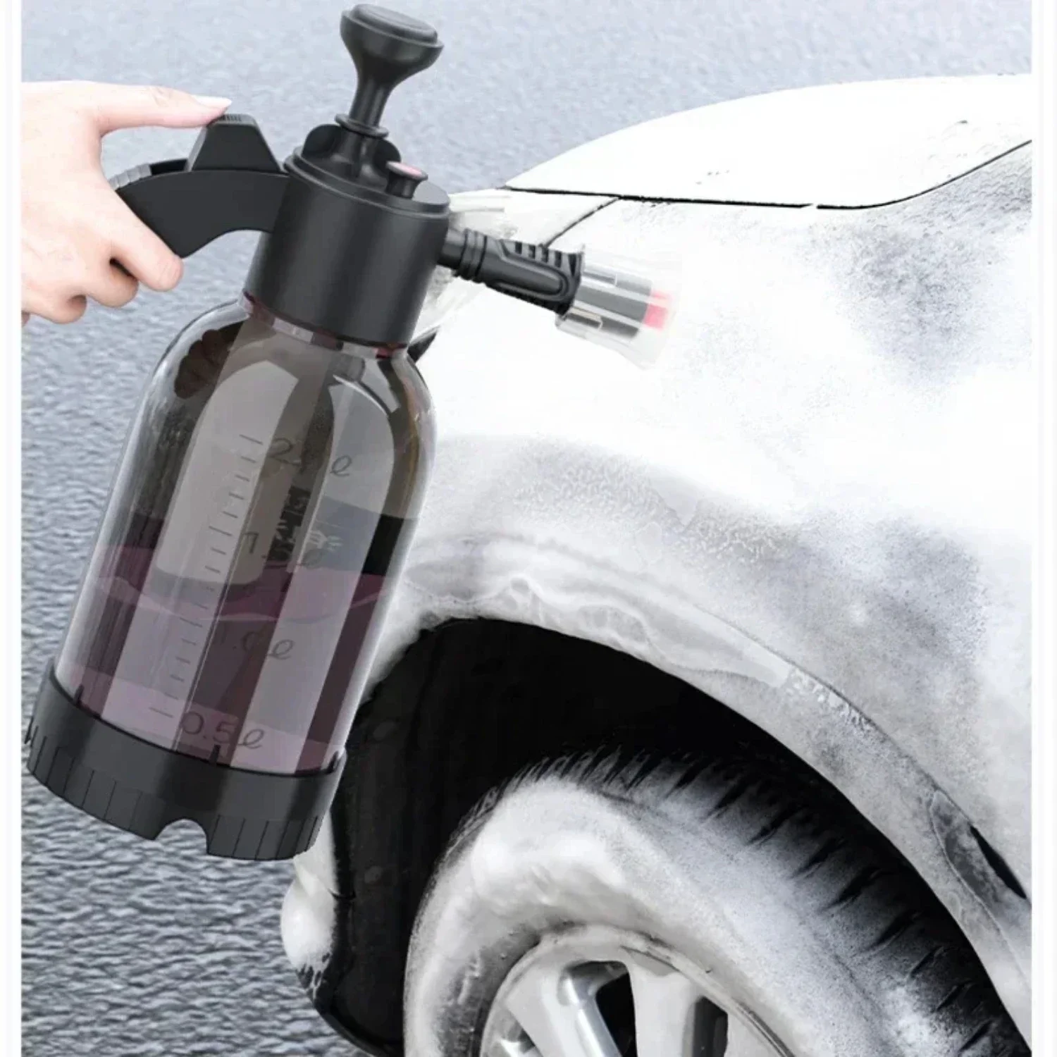 2L Foam Watering Can Household Hand-held Car Wash Watering Gardening Air Pressure Sprayer Plastic Disinfection Water Bottle