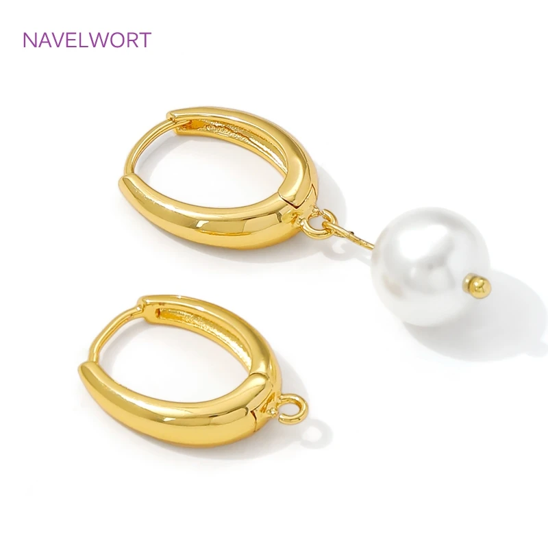 18K Gold Plated Brass Earwires Fasteners,Oval Earring Fixtures,Earring Hook,Accessories For Earrings,DIY Jewelry Making Findings view 5