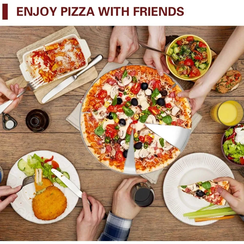 4PCS 8/9/10/12 Inch Pizza Baking Pan Stainless Steel Korean BBQ Grill Round Plate for Baking in The Oven Healthy and Durable