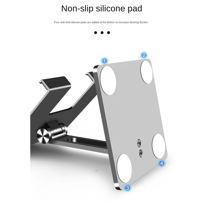 Top-Aluminum Alloy Tablet Stand Suitable For I Pad High Angle Adjustment Tablet Desktop Multifunctional Bookshelf