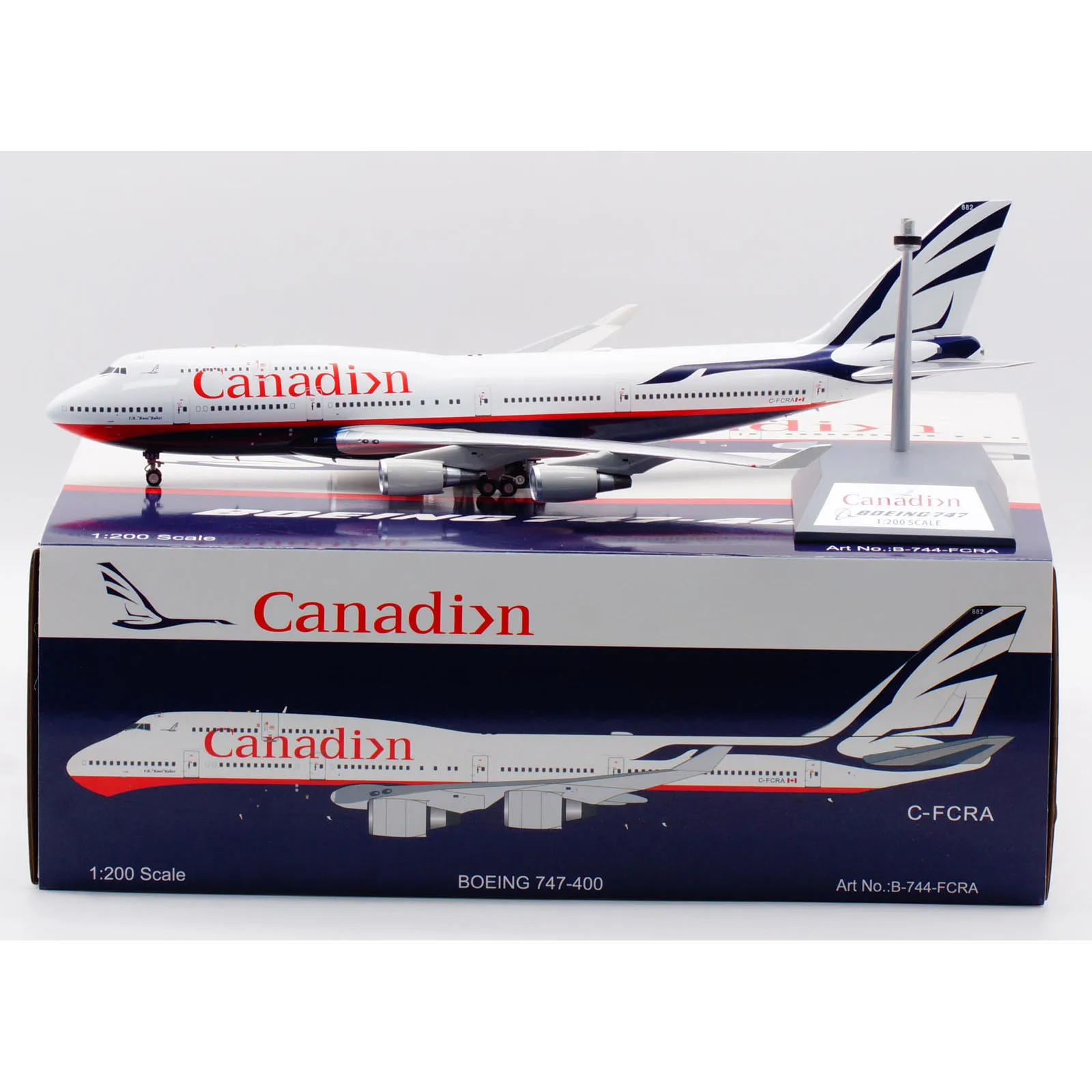 

B-744-FCRA Alloy Collectible Plane Gift Aviation 1:200 Canadian Airlines Boeing B747-400 Diecast Aircraft Jet Model C-FCRA