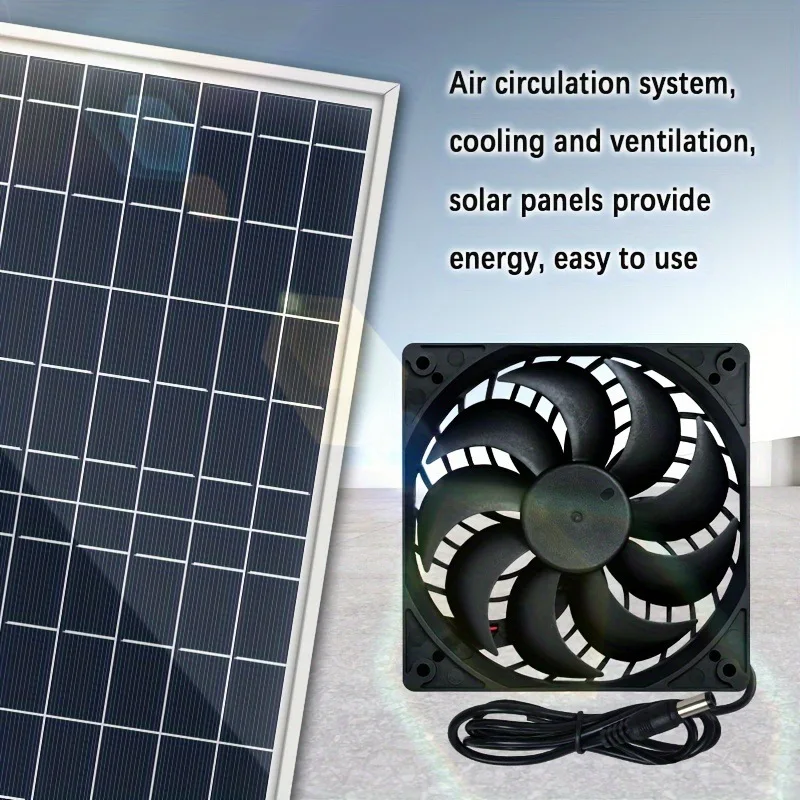 10W 15W Solar Powered Cooling Exhaust Fan Weather Resistant Ventilation Fan for Chicken Coop Pet House Dog Kennel Greenhouse