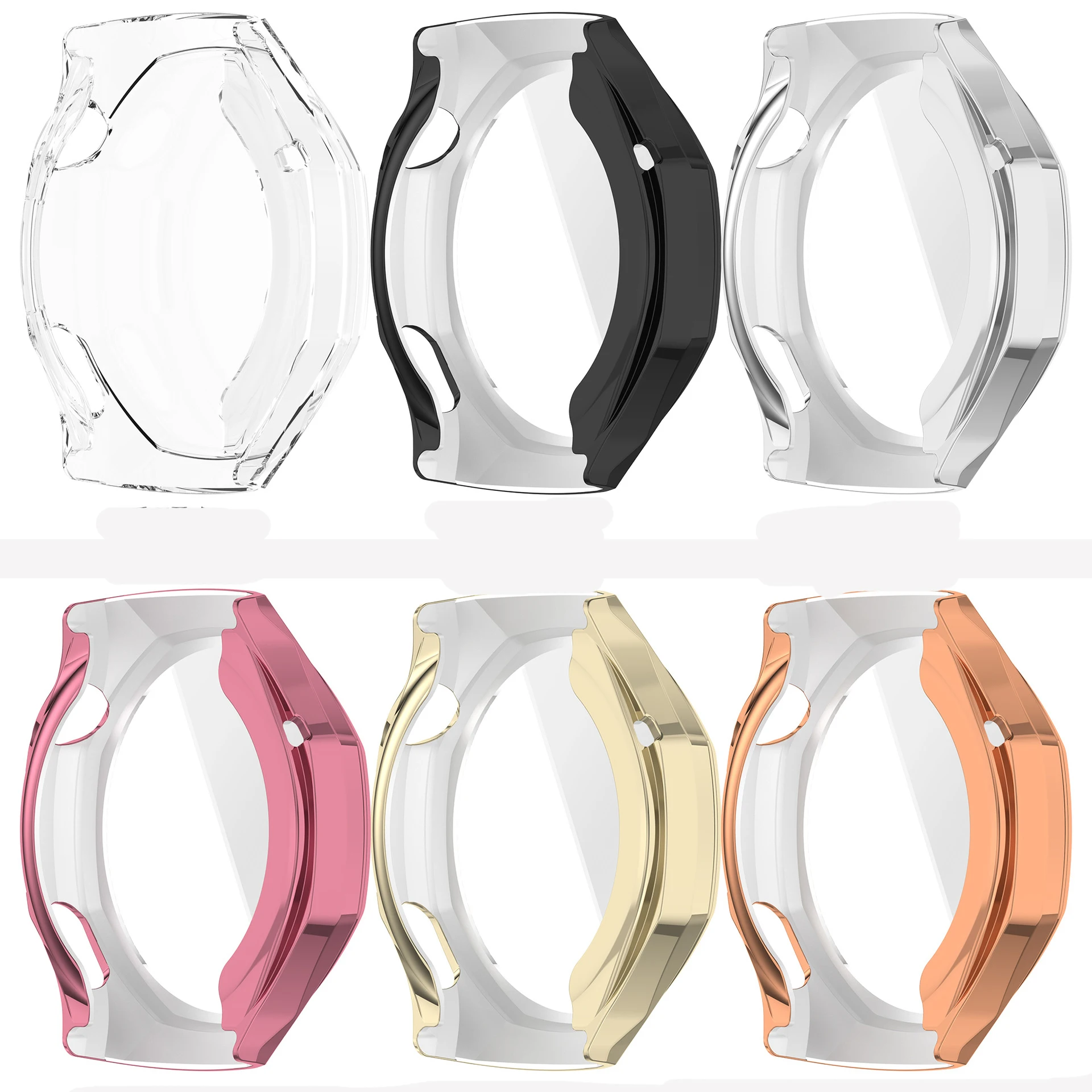 화웨이 워치 GT6 프로 46mm 스마트워치용 풀 실리콘 케이스 TPU 투명 보호 케이스 쉘 프레임 커버 시계 액세서리