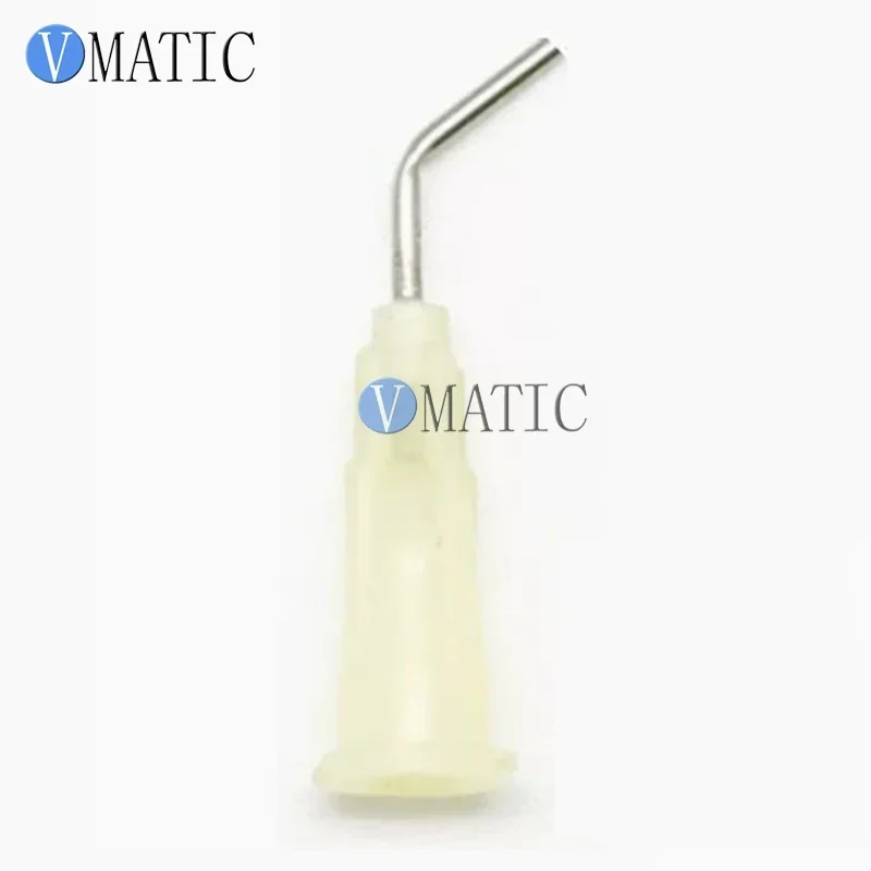 

Бесплатная доставка, 100 шт., 19 г, 45 градусов, изогнутые 0,5 дюйма, игла для дозирования клея, байонетные иглы 1/2 дюйма