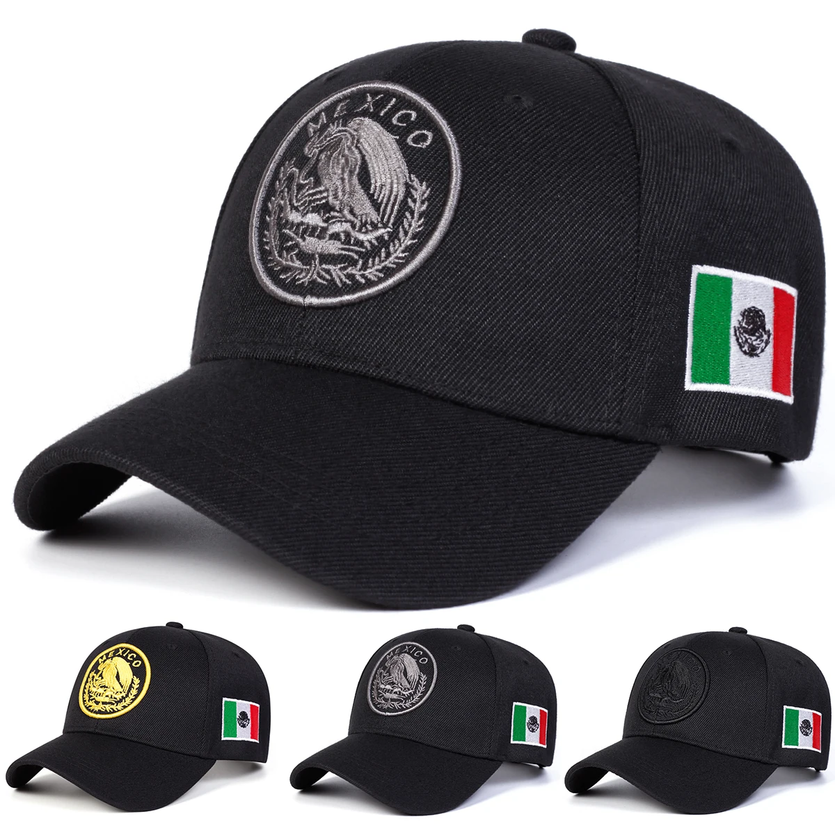 Bonés de beisebol unissex MEXICO Eagle bordado primavera outono ao ar livre ajustável chapéus casuais protetor solar chapéu esportivo