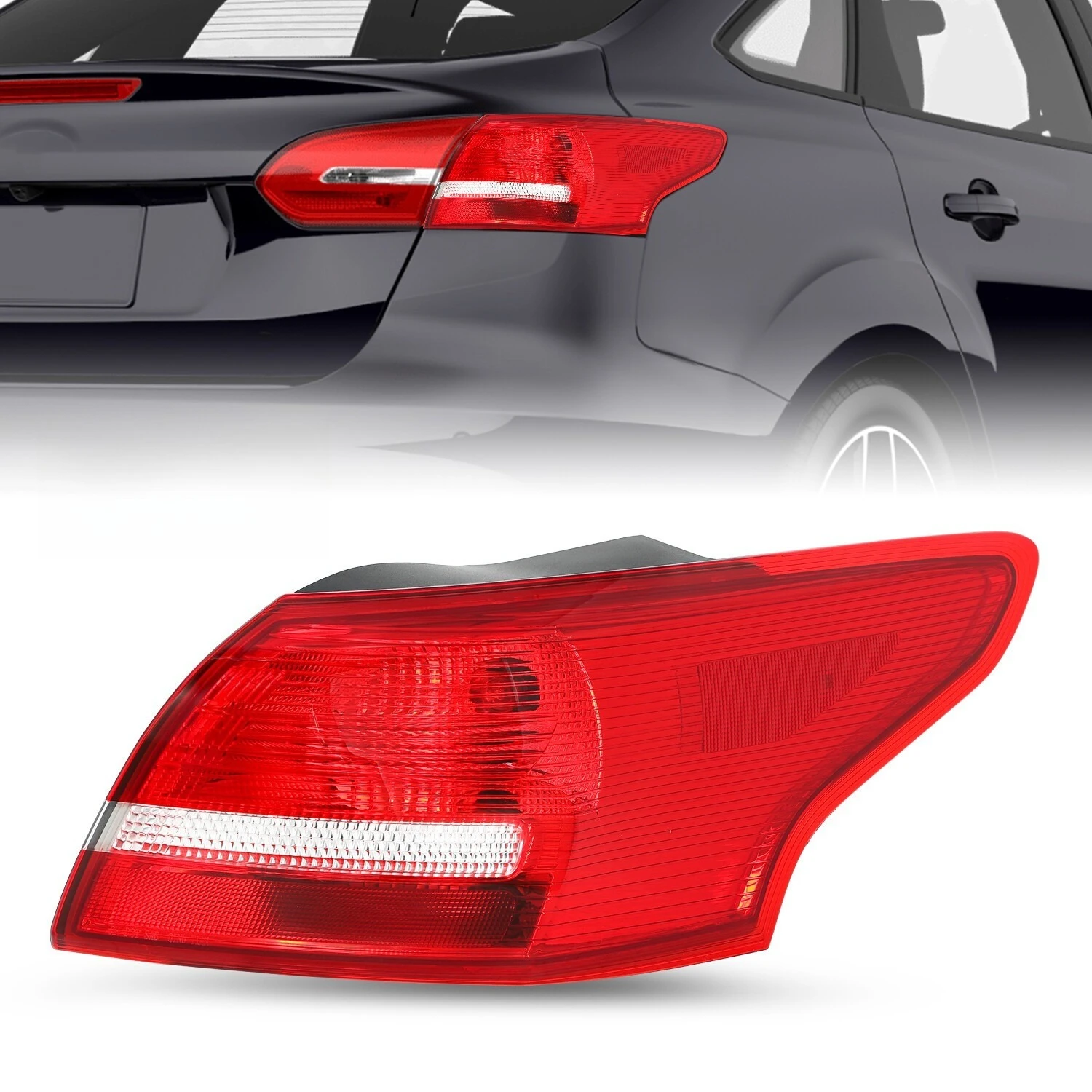 

For 2015 2016 2017 2018 Ford Focus Sedan 4-Door Right Side Tail Light Brake Lamp