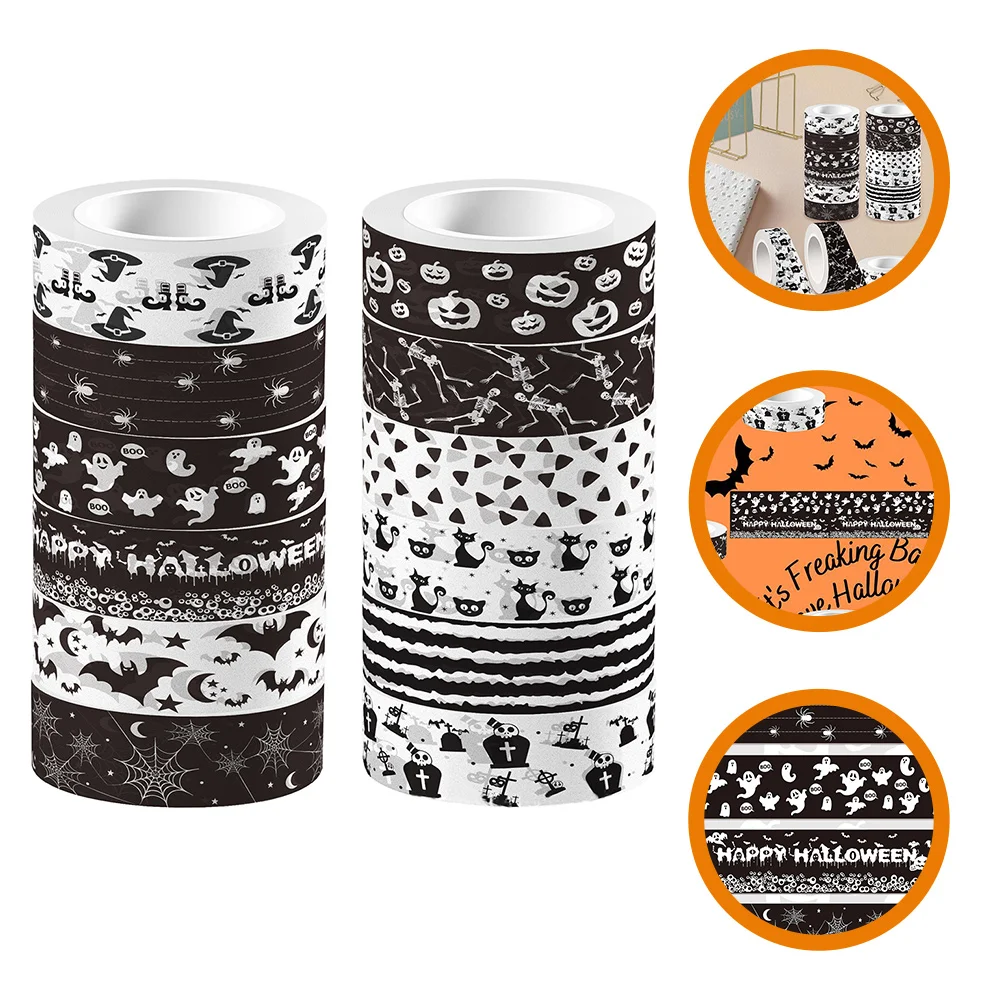 12 Rolls of Halloween Holiday Washi Tape Decorative Washi Tape Crafting Tape Halloween Tape decorative tape