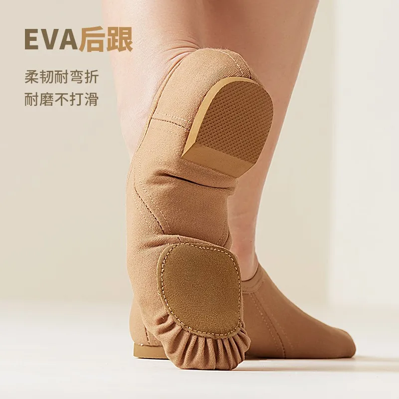 Hot Sale New Coming High Quality Women Men Stretchy Canvas Pink Tan Brown Jazz Dancing Shoes