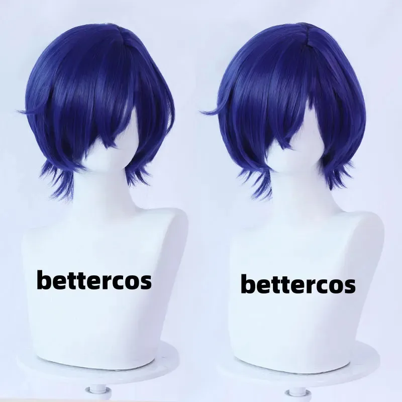 

Игра Юки Макото Косплей Парик Кожа Гольпа Термостойкие Синтетические Волосы Макото Юки Парики 30 см Темно-Синий + Кепка Для Парика