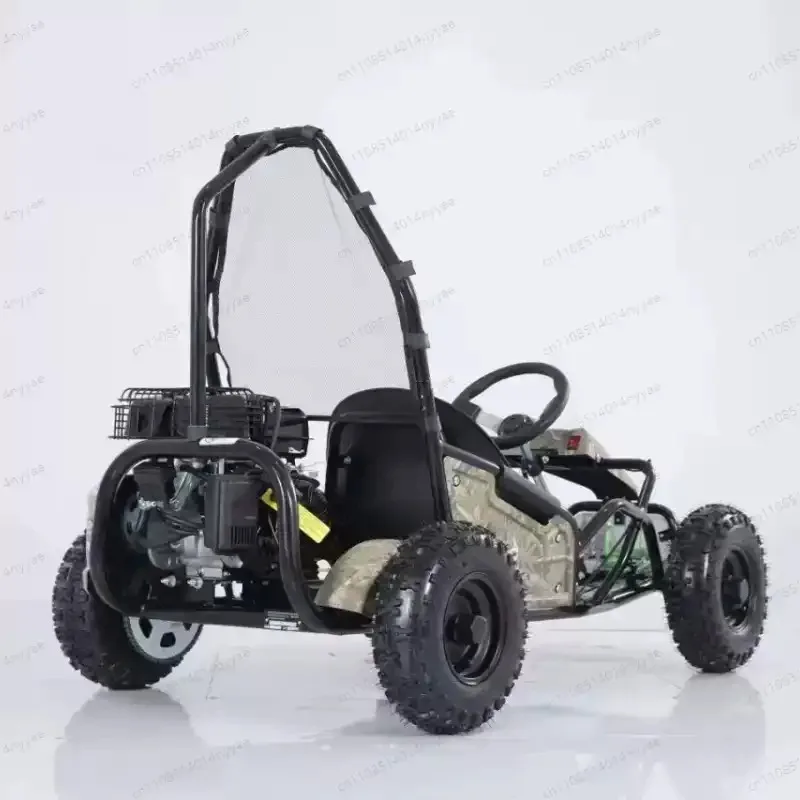 Go-kart, upgradeable track model, modified nail tires, universal for ice, land, and road.