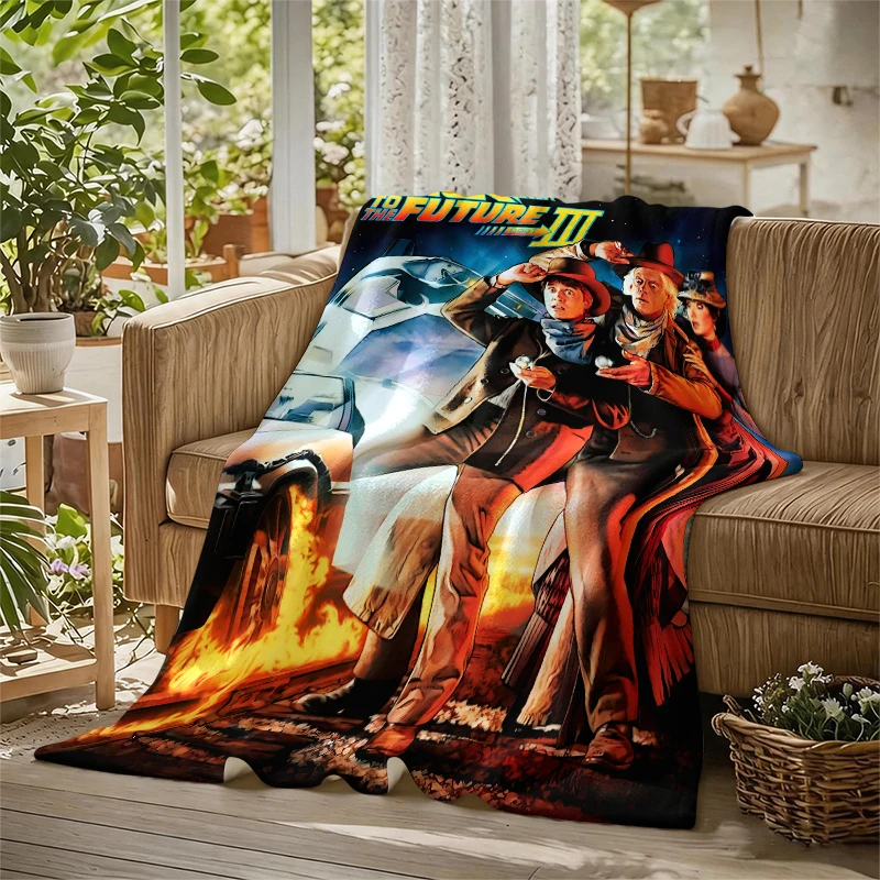 Back To The Future Ultra-Soft Fluffy Flannel Blanket Super Cozy Lightweight Bed Blanket for Halloween Sofa Bed Christmas