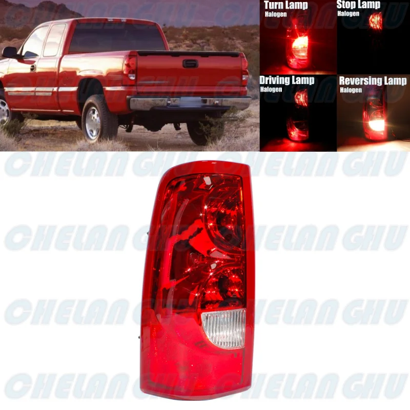 

Left Side Red Edge Tail Rear Lamp Light With Bulbs 19169005 GM2801174 For Chevrolet Silverado 2003 2004 2005 2006