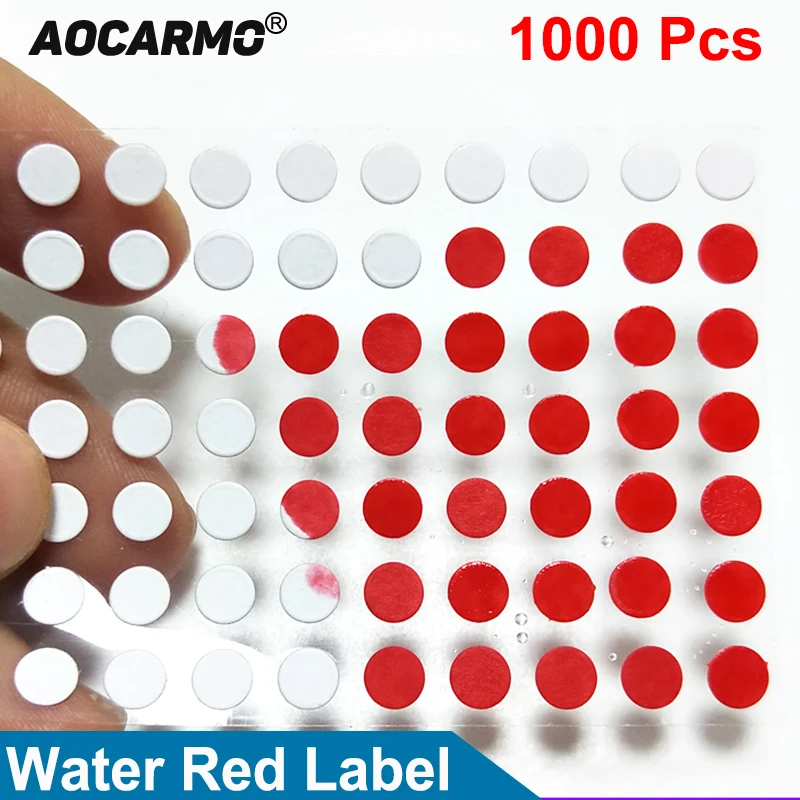 

1000pcs/lot 10MM Water Damage Label Warranty Indicator Sensors Repair Stickers For iPhone For Watch Mac Turns Red In Water