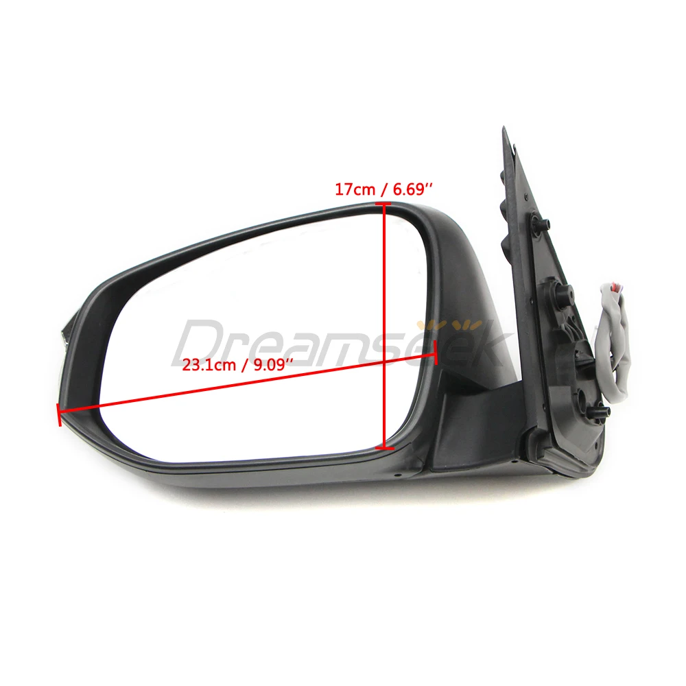 LED Rear View Side Door Wing Mirror Fit For Toyota Hilux Revo 2015 2016-2023 With Turn Signal 5 Wire Exterior Chrome Trim