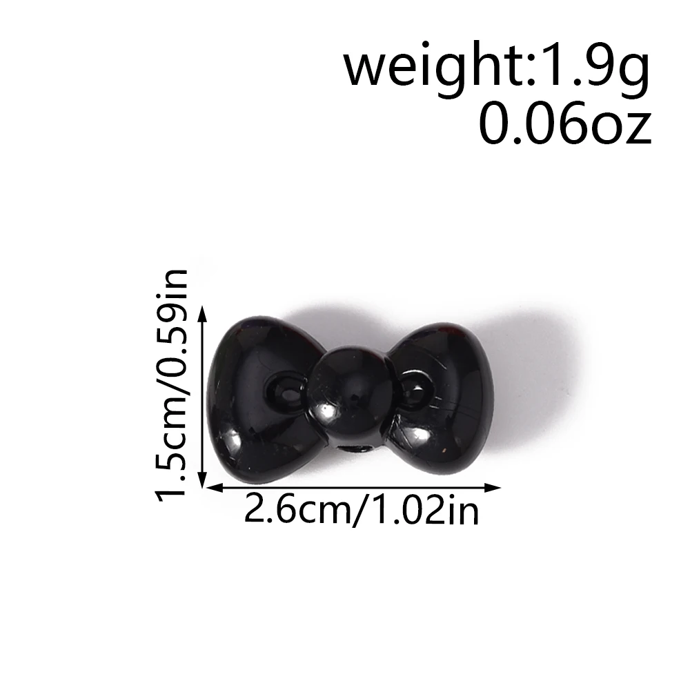 10 Stück 26x15mm bunte Acryl-Schleifen-Perlen, lose Spacer-Charms für Schmuckherstellung, DIY-Armbänder, Halsketten, Bastelbedarf – Detail 1