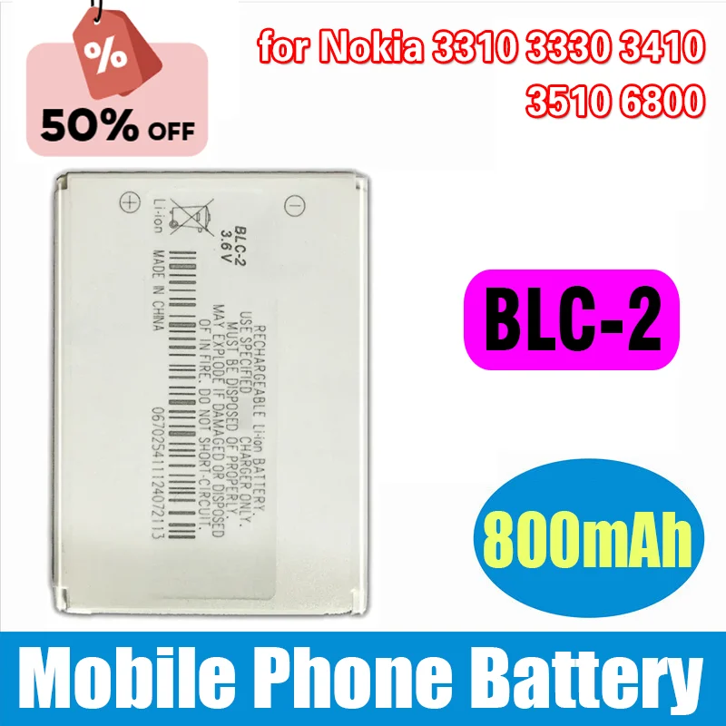 

BLC-2 800mAh Mobile Phone Batteries for Nokia 3310 3330 3410 3510 5510 3530 3335 3686 3685 3589 3315 3350 3510 6650 6800 Battery