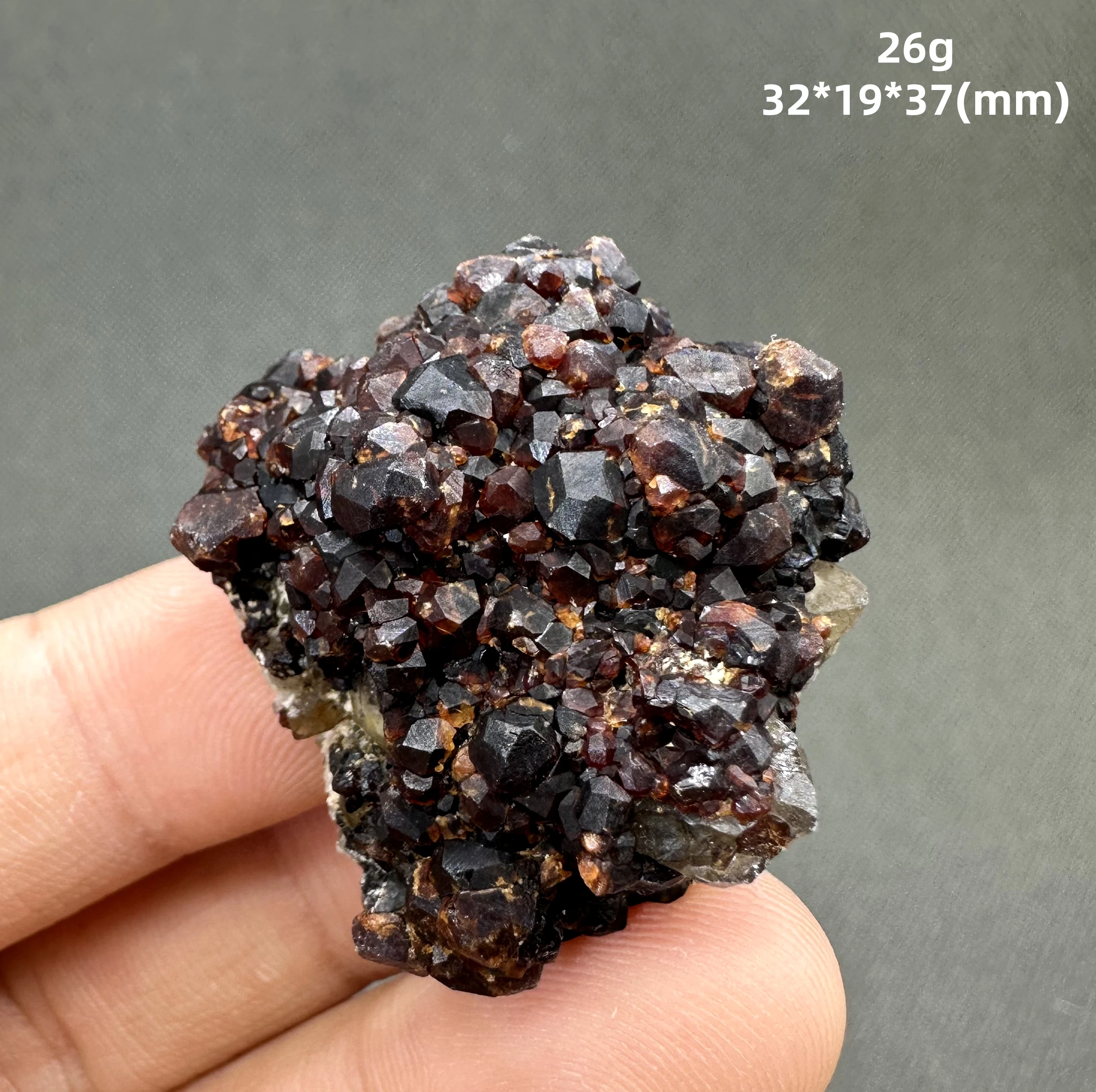 Natural garnet mineral specimen + healing quartz crystals and stones rock gemstone