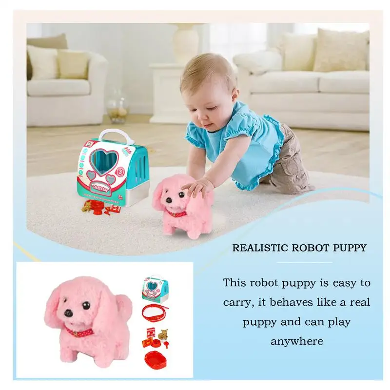 Robot Dog Realistic Robot Puppy That Acts Like A Real Puppy Plush Pet Interactive Electronic Stuffed Animal Walking Barking Tail