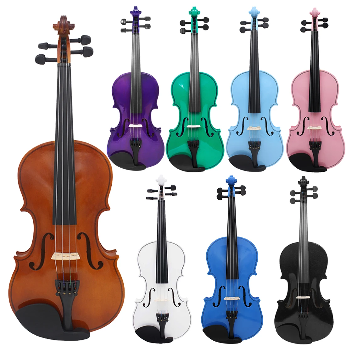 IRIN V-10 4/4 Colorful Violin Solid Wood Violin Set with Case Accessories Professional Stringed Instruments Violin for Practice