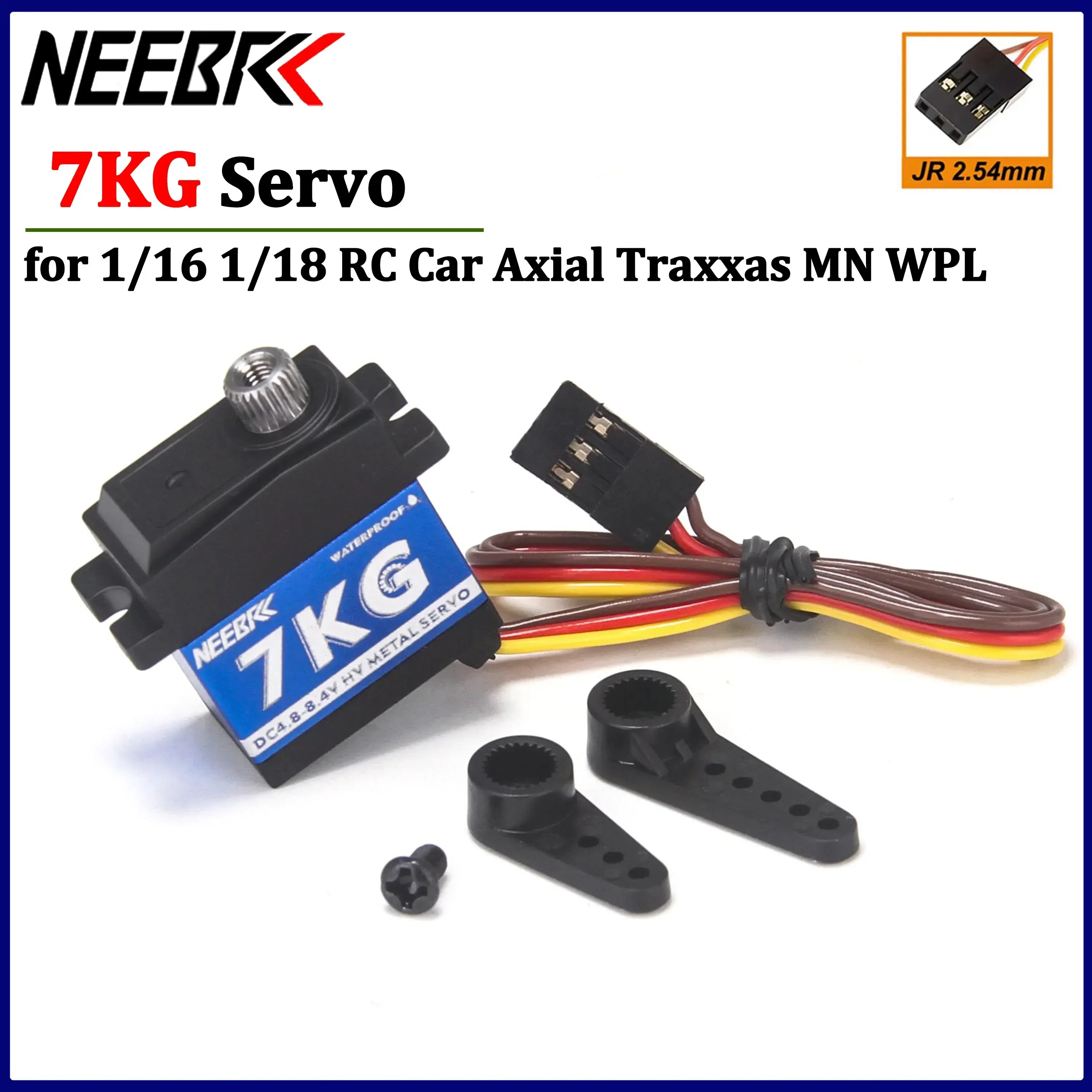 Servo numérique à engrenages métalliques NEEBRC 7KG, couple élevé, 180 °   pour voiture RC 1/16 1/18, crawler WPL MN WLtoys Axial Traxxas HSP, bateau robot