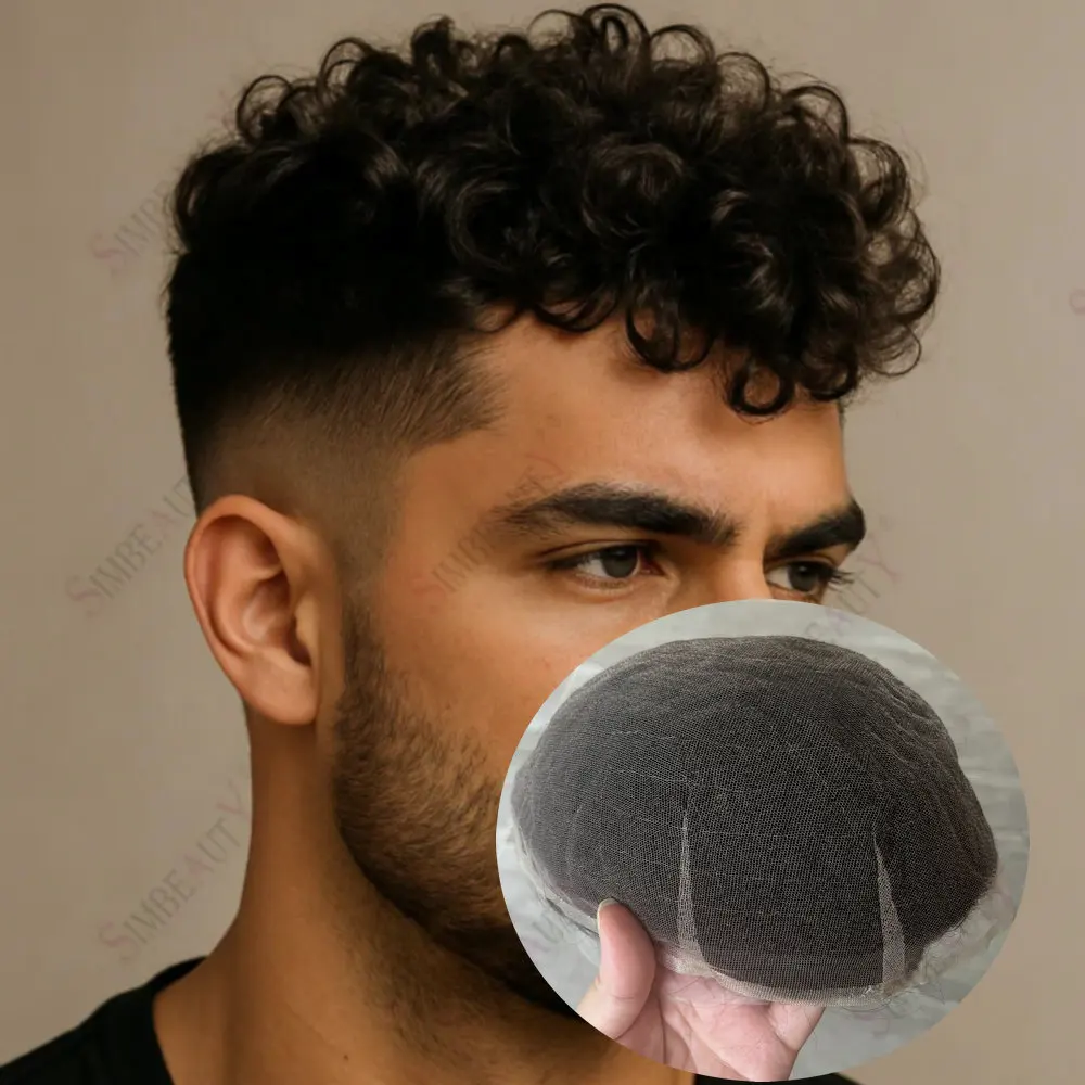 

Натуральная линия волос, 20 мм, вьющиеся, ультратонкие, полностью швейцарские кружева, мужской парик, система человеческих волос, мужской капиллярный протез, европейский