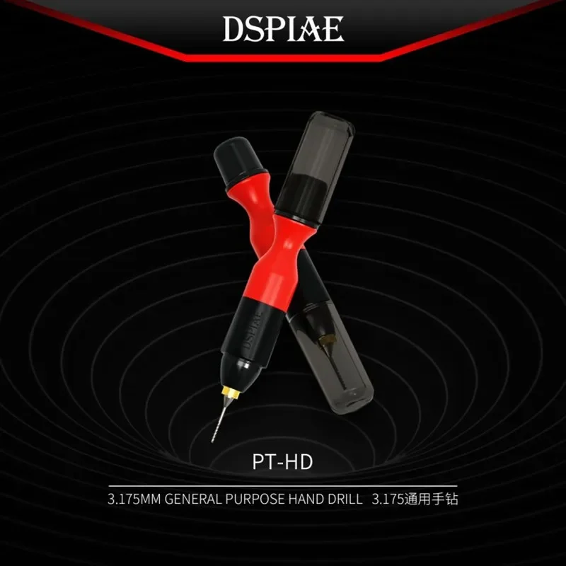 Dspiaae PT-HD 3.175mm bor tangan tujuan umum berisi 5 mata bor baja Tungsten pembuatan Model alat pemodelan hobi