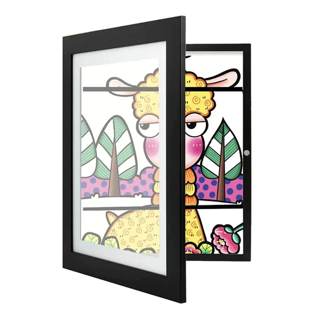 Wooden Frames Front Opening Display Storage Frames 5.9x4.3 Inner Frame A6 Frame for Kids Drawings Artworks Art Projects