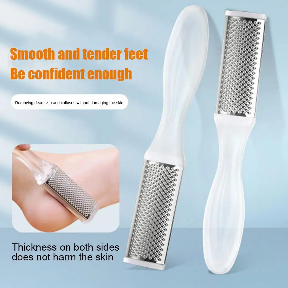 1 قطعة الجلد الميت إزالة البلاستيك الفولاذ المقاوم للصدأ شفافة القدم عرموش ملف الغسيل مبشرة الكالس باديكير أداة أدوات التقشير