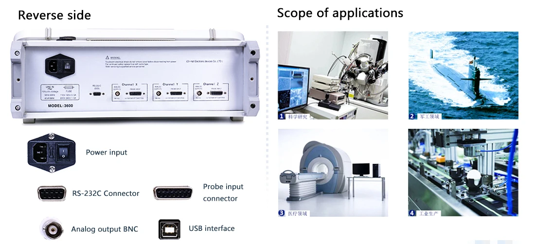 CH-3600 التيار المتناوب والتيار المستمر مقياس غاوسي رقمي ذكي ثلاثي الأبعاد